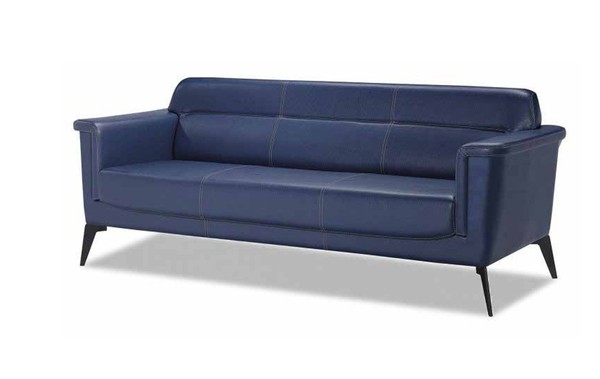 Dreisitzer 3 Sitzer Sofa BüRo MöBel Leder Polster Couch Modern Design Blau-image