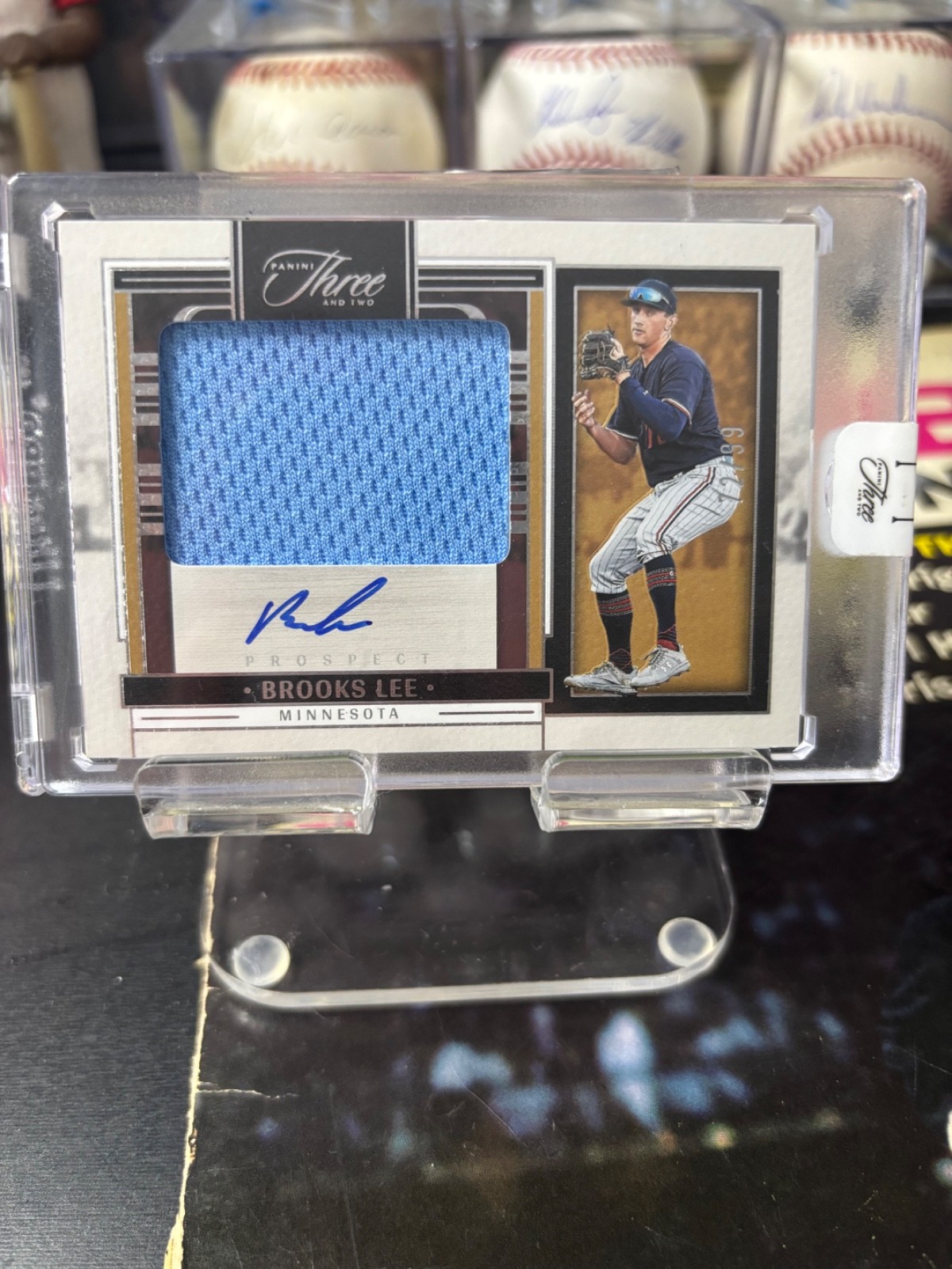 2024 Panini Three And Two Brooks Lee Prospect Patch Auto 72/99  Minnesota Twins view 2