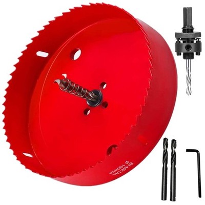 Professional 6-3/8 Inch Hole Saw with Heavy Duty Arbor & Smooth Cutting Design
