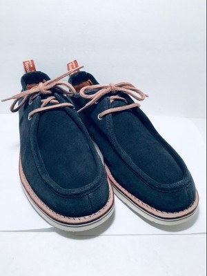EUC Dr. Martens x Stussy Deluxe Hambleton Moc Toe Shoes Men's Size 11 Blue Suede