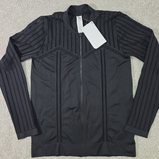 NWT Fabletics Lila Seamless Black Full Zip Jacket Perf Breathable Women L 10-12