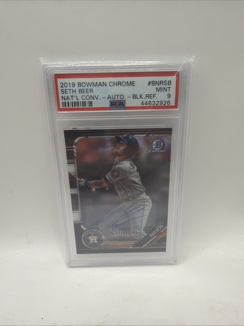 2019 Bowman Chrome Black 1/1 National Convention PSA 9 Auto Seth Beer Astro