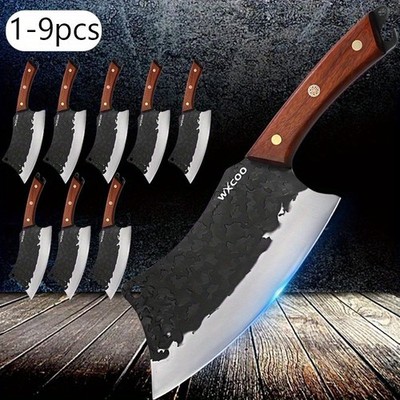 1-9PCS Stainless Steel Kitchen Knife Set Chef Sashimi Vegetable Chopper Knives