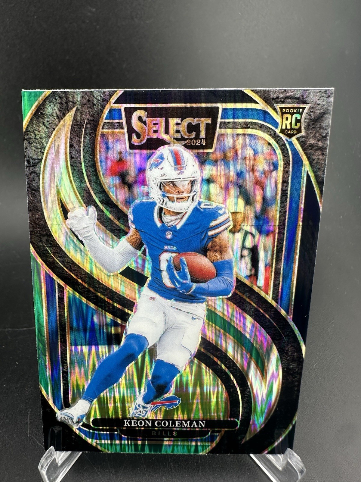 2024 Panini Select Keon Coleman Black & Green Shock Prizm Rookie Card 153 RC