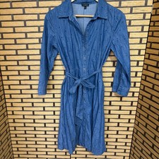 Talbots Denim Polka Dot Shirt Dress Size 4