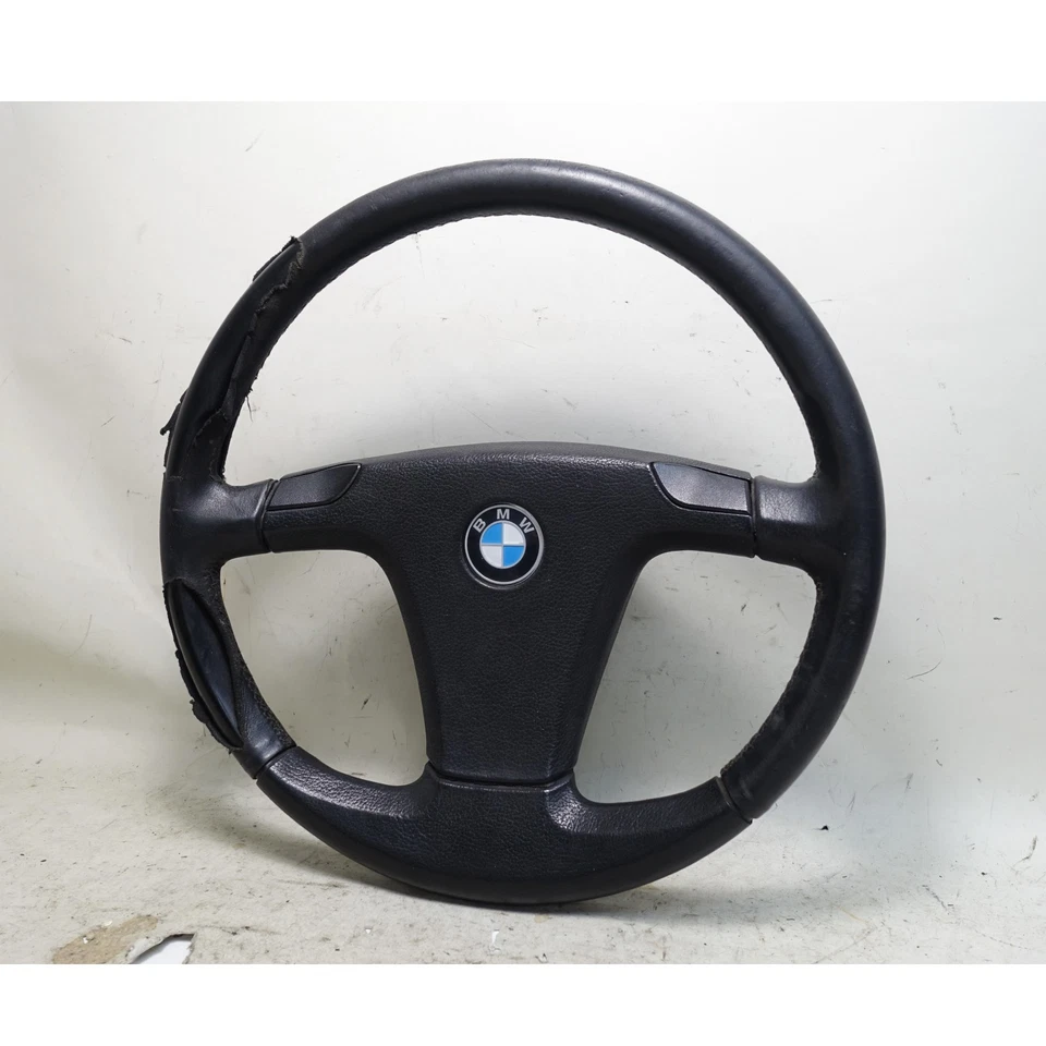 Volante deportivo de cuero de fábrica BMW E24 633CSi 1983-1984 dañado 380 mm OEM Foto 2 de 4