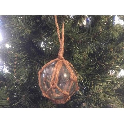 Handcrafted Model Ships Clear-Glass-3-Old-X 3 in. Clear Japanese Glass Ball F...