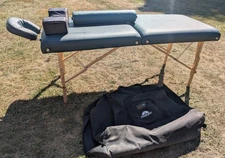 Oakworks Nova Light Portable Massage Table w/ Case 24x70 Cream Wood Frame