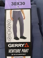 New Gerry VENTURE PANT Blue 30x30 Stretch Water Repellent Comfort Explore Cargo