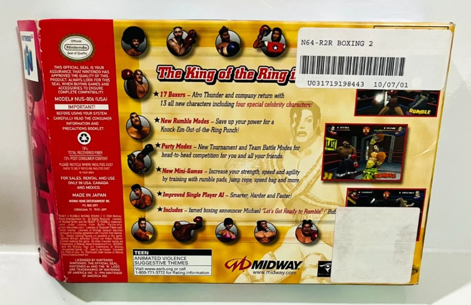 N64 Ready 2 Rumble Boxing Round 2 Nintendo 64 Cartridge/Box/Reg - Image 4 of 4
