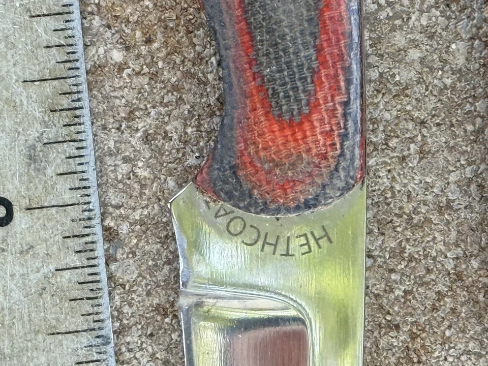 Boker Plus Cowboy Cross draw, Custom Red and Black Micarta Scales - Image 4 of 4