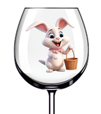 12x Ostern Cartoon Hase Vinyl Aufkleber Abziehbild Becher Weinglas Flasche Laptop