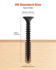 500 Tornillos Para Drywall #10 X 6" | Cabeza Avellanada Phillips Zinc Amarillo | Granel