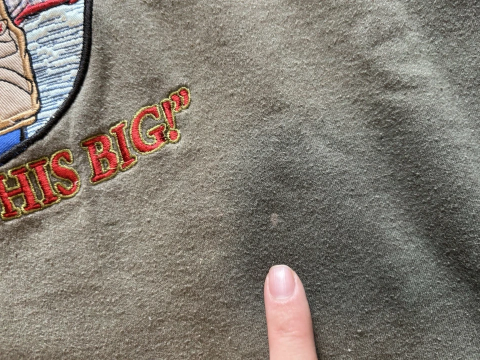 Sudadera De Colección Big Dogs Cuello Redondo Para Hombre Grande Verde Lubina Pesca Papá Vellón Foto 4 de 4