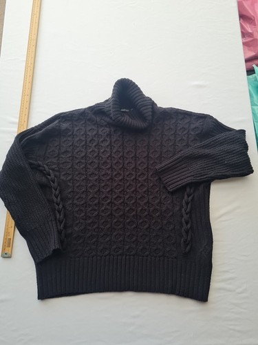 Ladies Jumper Boohoo Size 18 Long Sleeve Roll Neck Black 1058