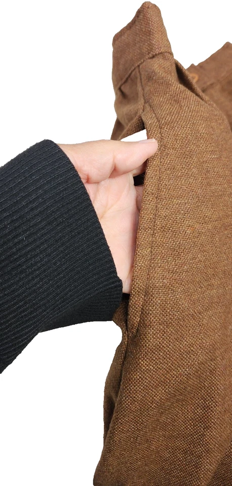 VINTAGE 70s Wool Blend Brown Tweed Button Front A-Line Midi Skirt Size 8 - Image 4 of 4