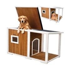 Dog House Outdoor Large Breed, 59  Insulated Dog House, Weatherproof Outdo