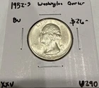 1952-S Washington Quarter Silver 25C Coin - BU Uncirculated (U290)
