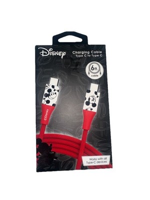 Disney Mickey Mouse Charging Cable USB 6ft Type-C devices