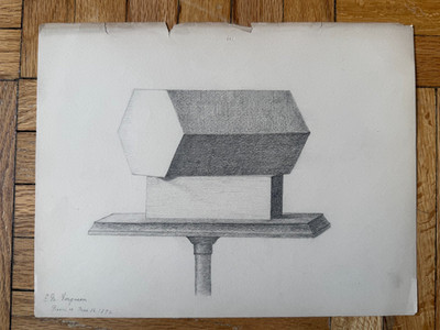 Antique Late 19th Century Academic Study Still Life Drawing Dated 1892 11 x 8.2