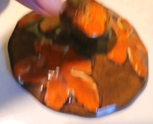 Vintage Mid Century California Pottery Brown & Orange Lazy Susan Chip n' Dip - Picture 4 of 10