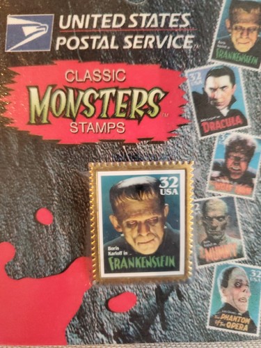 USPS 1997 Classic Monster Pins Complete Set of Five Pins NOS - Picture 5 of 10