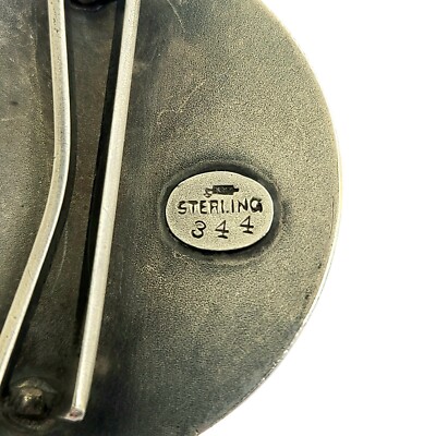 Antique William B Kerr 344 Sterling Silver 2pc Belt Buckle #10982 Antique William B Kerr 344 Sterling Silver 2pc Belt Buckle  main image 2