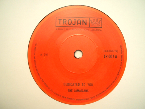 Jamaicans - Dedicated To You, UK Trojan, EX+ Classic RockSteady '67 (re-press)