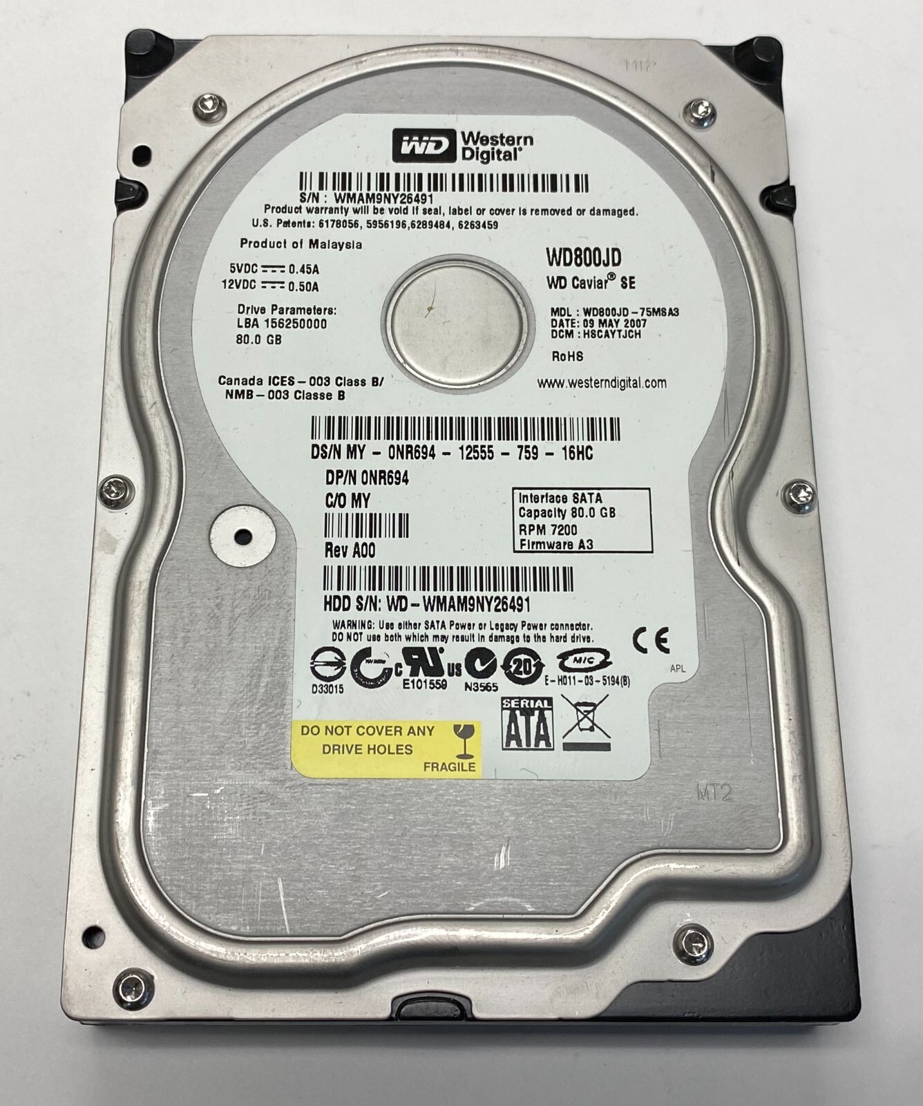 Wd800jd Western Digital WD800JD 80GB 7200 RPM SATA Desktop Hard Drive | eBay