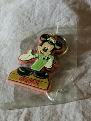 Vintage Walt Disney Coca Cola Mickey Mouse Vendor Rubber Keychain 2 1 2 Red Ebay