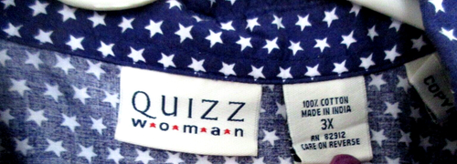 QUIZZ WOMENS 3X SHIRT BUTTON UP COTTON PLAID PATRIOTIC SHORT SLEEVE SHIRT COMFY - Picture 4 of 6