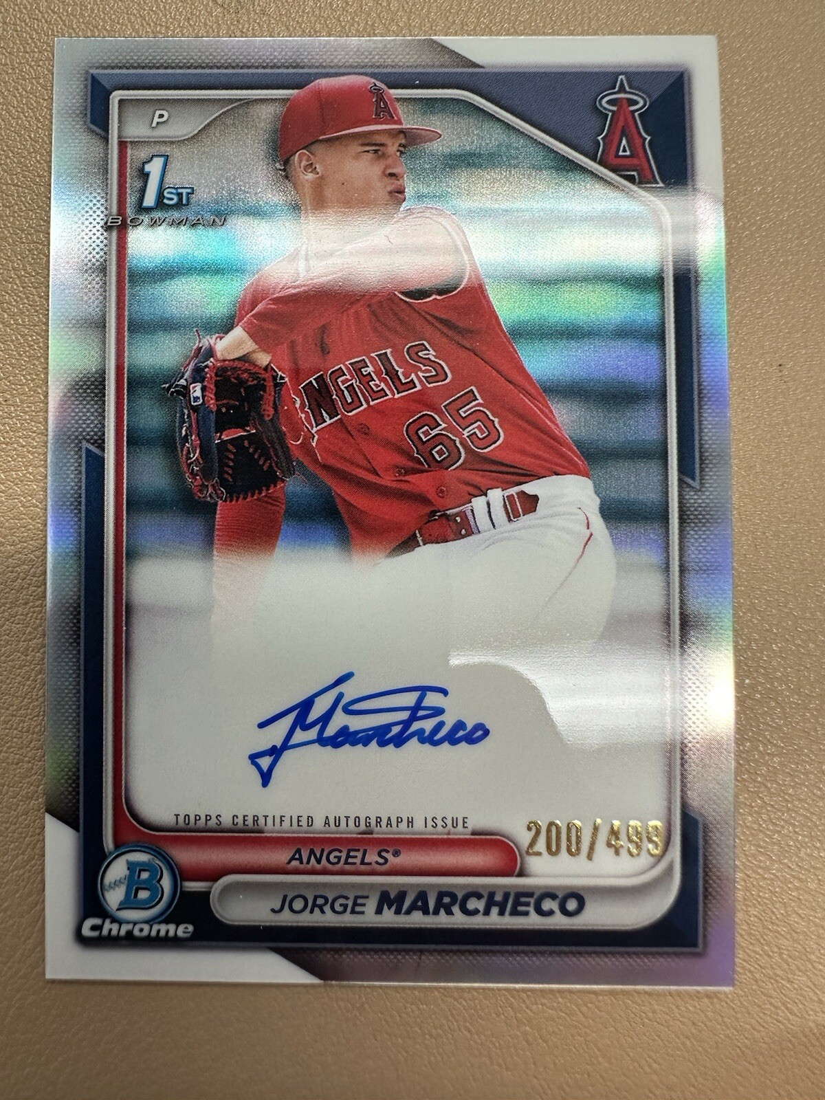 2024 Bowman Chrome Prospect Autographs Refractor #CPA-JMH Jorge Marcheco /499