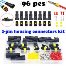 96pcs 2Pin Waterproof Car Male Female Two Way Electrical Wire Connector Plug Set