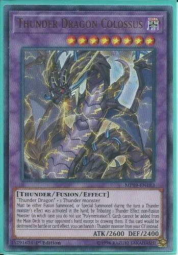 Yugioh Card - Thunder Dragon Colossus *Ultra Rare* MP19-EN183 (NM) - Picture 1 of 1