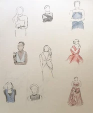 Original Female Portrait Fashion Sketches Sketchbook not included