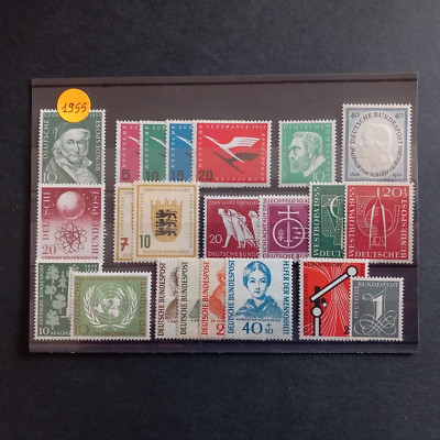 DEUTSCHLAND REP. BUND 1955 / KOMPLETTER JAHRGANG MIT 22 UNBESCHÄDIGTEN WERTEN POSTFRISCH **