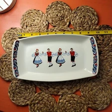 VTG FIGGJO Flint Norway Hardanger Dancers Platter 