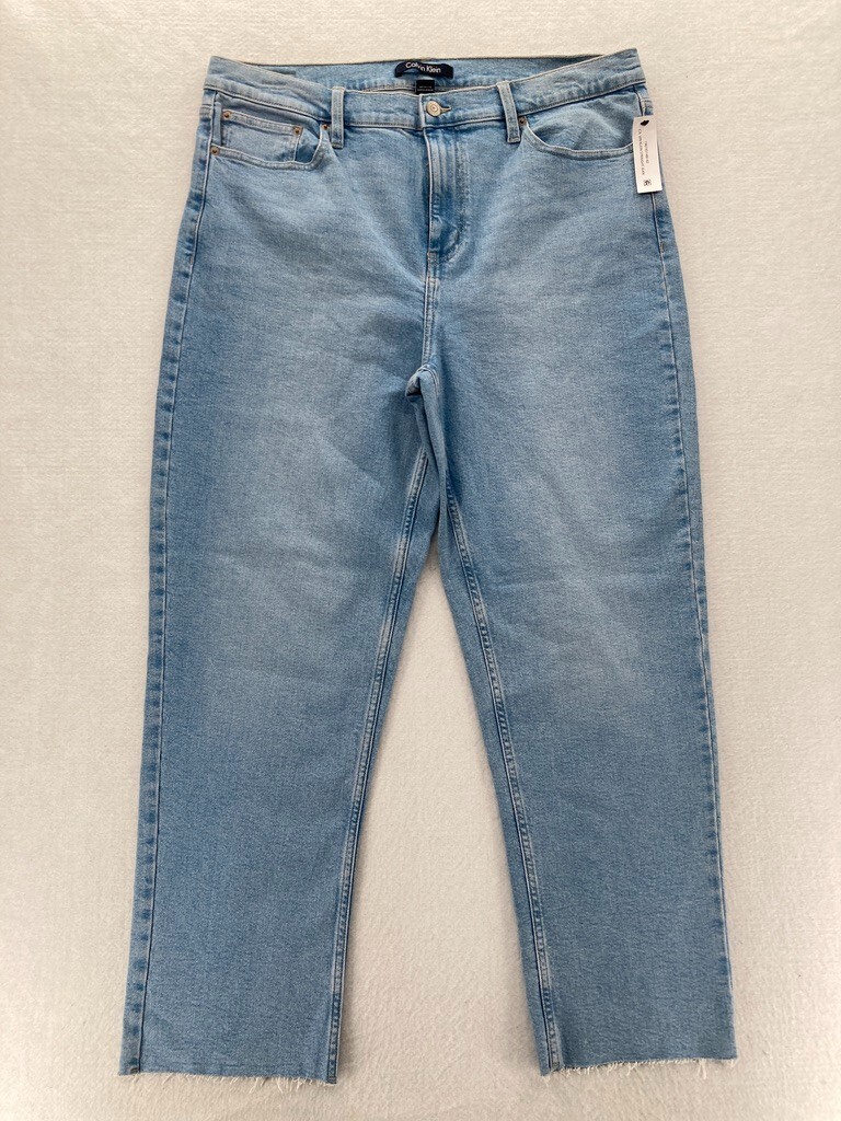 Women's 16 Vintage Straight Leg High Rise Blue Stretch Denim