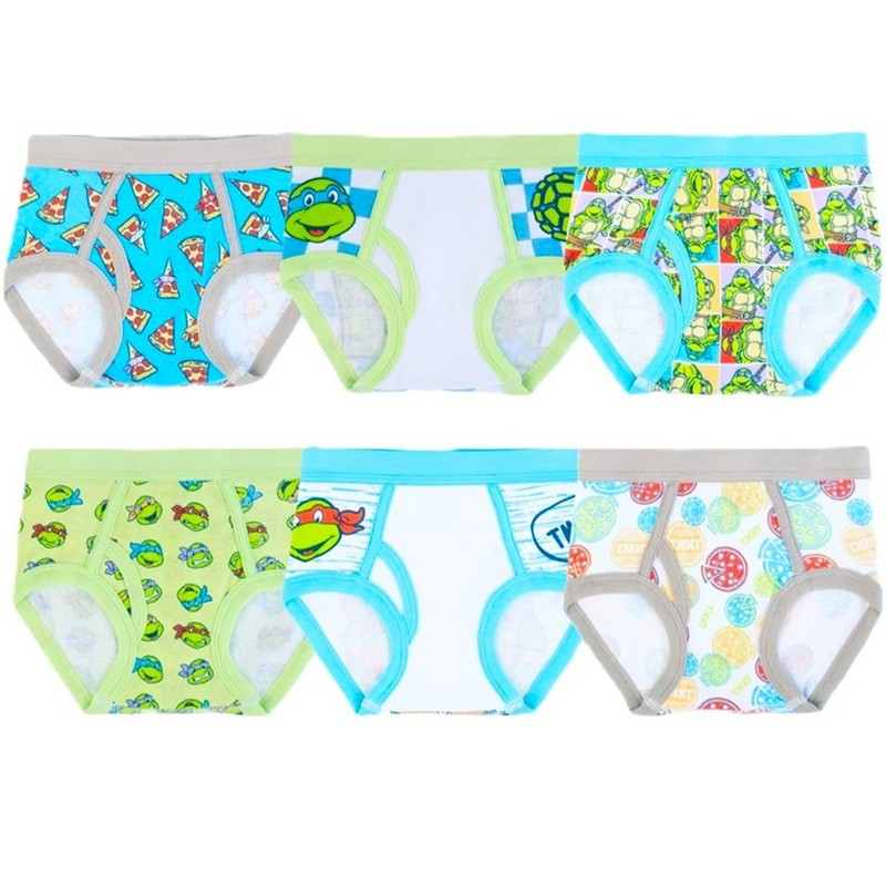NINJA TURTLES Toddler Boy's size 2T/3T BRIEFS 6-Pair COTTON ~ New in Package