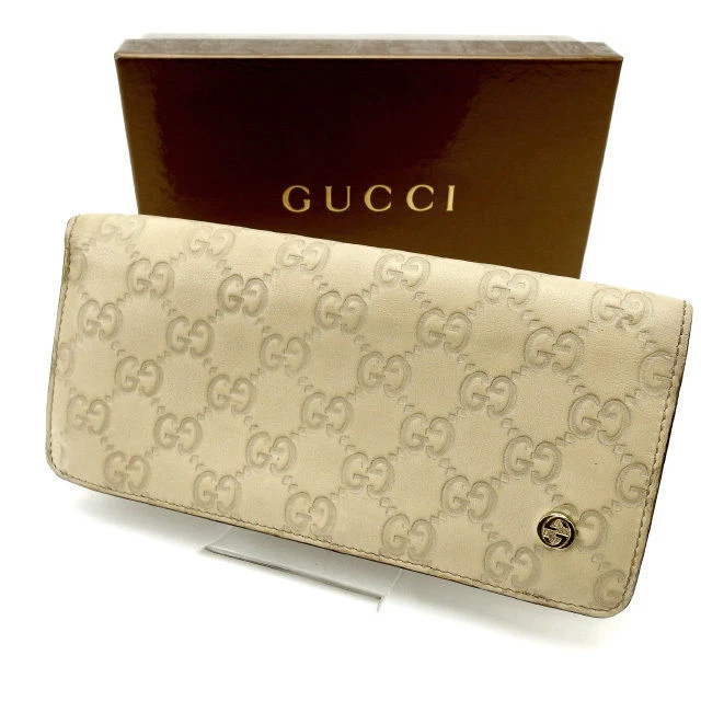 Gucci Portefeuille Long Gucci Sima Blanc GUCCI Portefeuille Long Unisexe Accessoires