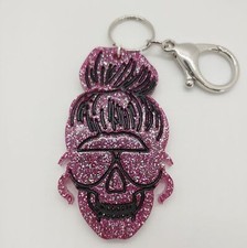 Keychain Women's Skull Glitter
