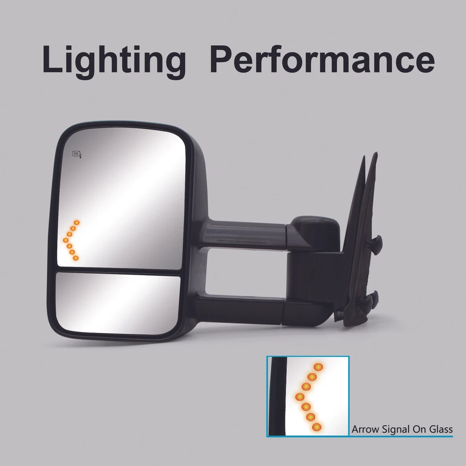 Par de espejos retrovisores eléctricos térmicos para Chevy Silverado Sierra 1500 2500 HD 1999-2002 Foto 4 de 4