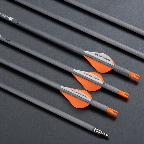 6/12PK 30" Carbon Arrows Archery Hunting Spine 250 for Compound Recurve bow - Picture 15 of 21