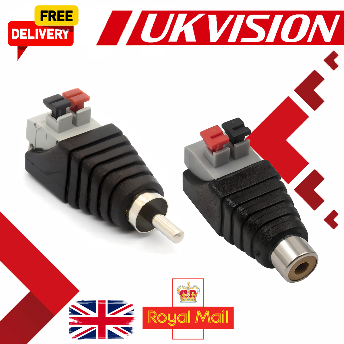 10-Pack RCA Male To RCA Male Coupler Adapters - Audio/Video Connector Joiner