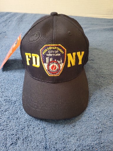 FDNY Black & Gold Baseball Cap with PBadge Fire Dept NYC NWT