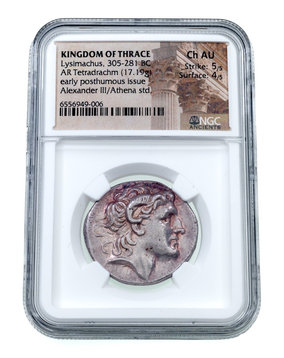 Kingdom of Thrace Lysimachus 305-281 BC, AR Tetradrachm, Ch Kingdom of Thrace Lysimachus 305-281 BC, AR Tetradrachm, Ch