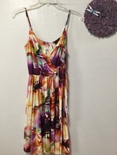 Envi Womens Dress Size XS Multicolored Splatter Spaghetti Straps Faux Wrap 150
