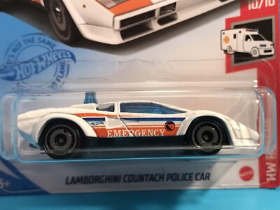 Hot Wheels Treasure Hunt Lamborghini Countach Police Car White Carded