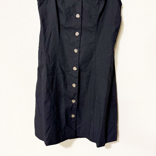 MNG Mango Cotton Blend Button Front Ramie Collared Sleeveless Dress size small - Picture 7 of 9