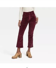    0R Women's High-Rise Corduroy Bootcut Jeans Universal Thread Burgundy